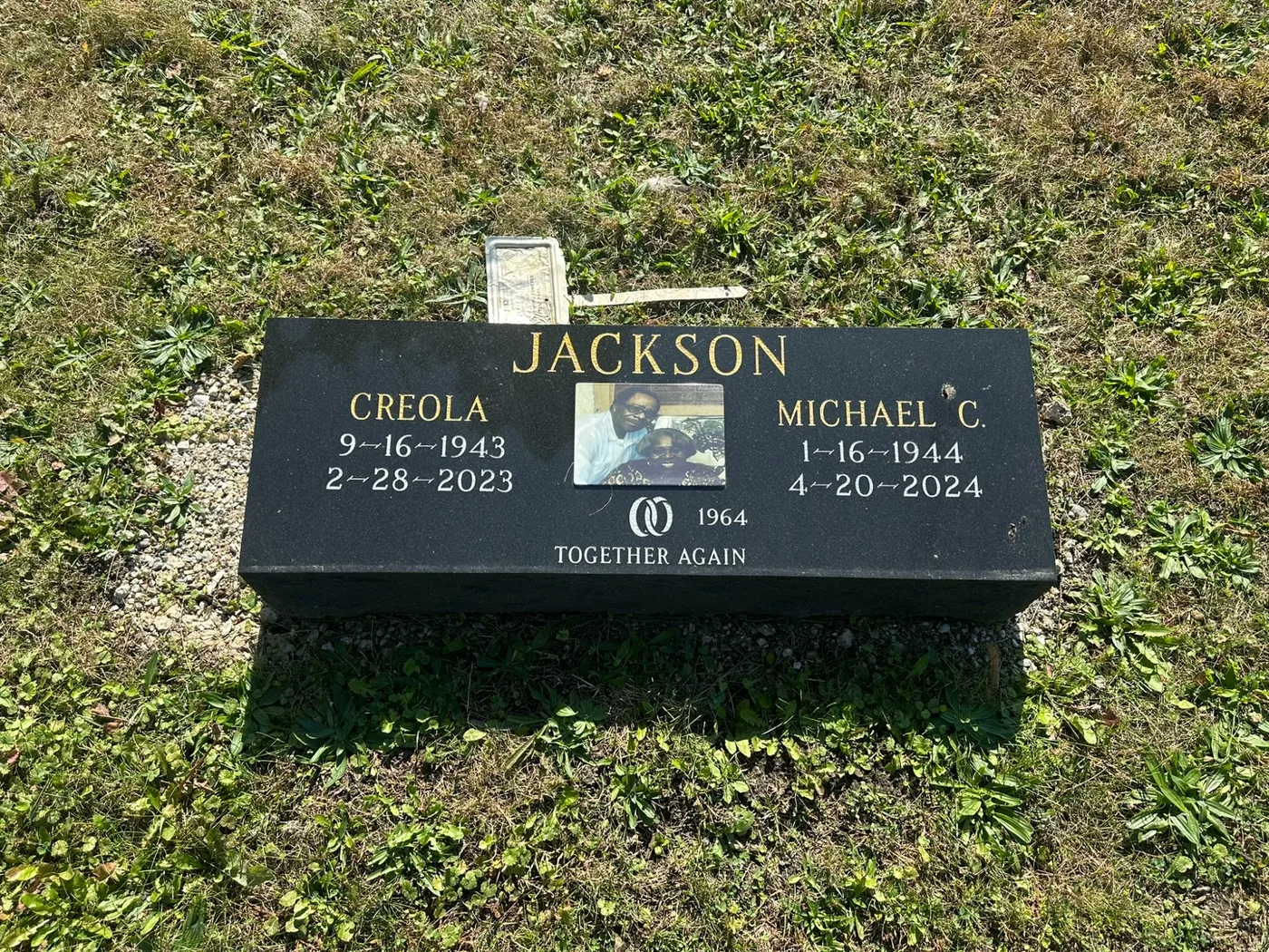 Black granite flat companion marker Jackson
